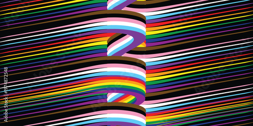 Minimal Rainbow Pride Poster with Modern Geometric Elements