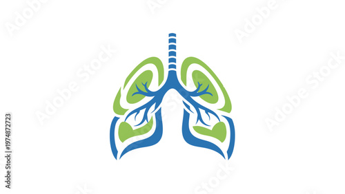 Human Lungs Anatomy Illustration.