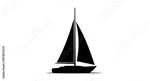 Sailboat on Calm Water Surface.