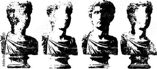 ancient roman bust sculpture classical statue of a male figure with detailed facial features and draped toga