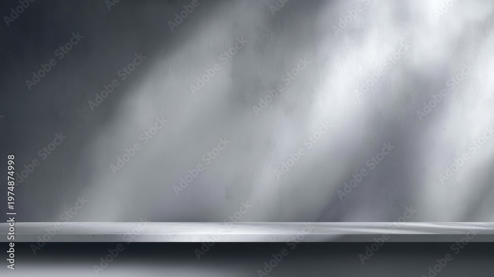 Fototapeta premium Dramatic Gray Background with Soft Light and Textured Surface for Studio Presentation or Photography Backdrop Use