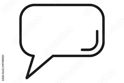 Simple black and white speech bubble icon communication and dialogue representation