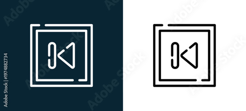 Two-tone back line icon pair in black and white, editable stroke vector illustration for web, mobile apps, UI design, branding, and print from Arrow