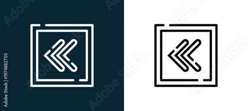 Two-tone back line icon pair in black and white, editable stroke vector illustration for web, mobile apps, UI design, branding, and print from Arrow