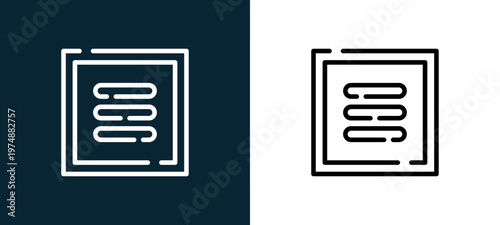 Two-tone menu line icon pair in black and white, editable stroke vector illustration for web, mobile apps, UI design, branding, and print from Arrow