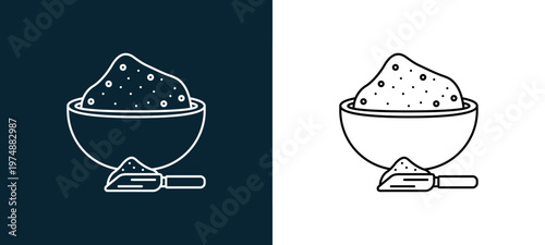 Two-tone salt line icon pair in black and white, editable stroke vector illustration for web, mobile apps, UI design, branding, and print from Spa