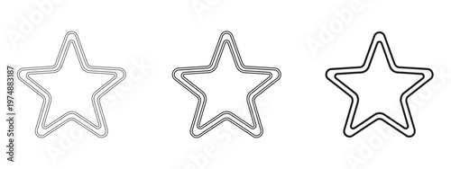 Title three black and white star outlines a progression from dotted to solid forms description this image showcases three star shaped outlines arranged
