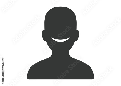 Simple black silhouette of a human head and shoulders representing a generic user profile icon