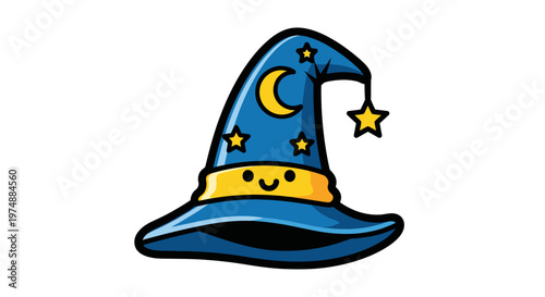 Smiling magic wizard hat.