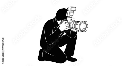 Photographer Taking Picture with Camera.