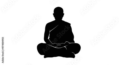 Man Sitting in Meditation Posture.
