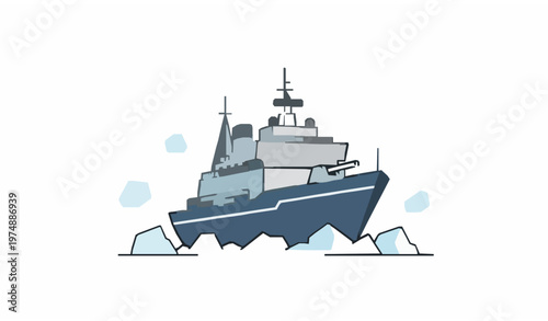 Polar ship icon icebreaker vessel simple maritime web vector illustration