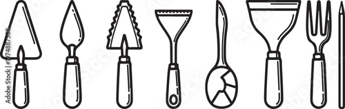 Black and white sketches of various types of handbags and purses Vector