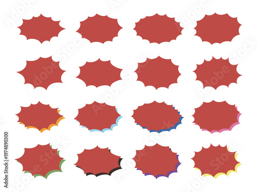 爆発 ギザギザ 吹き出し セット 売り尽くし セール 広告 販促 ラベル アイコン イラスト
