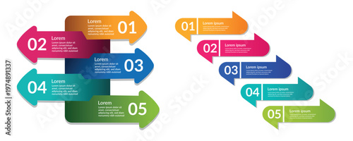 Business Infographic Arrow Step Vector Template 