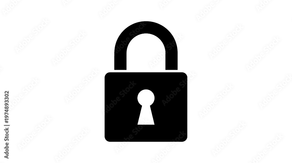 Naklejka premium simple minimalist icon representing a locked state, privacy, and digital encryption for web or mobile interfaces.