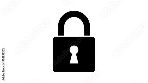 simple minimalist icon representing a locked state, privacy, and digital encryption for web or mobile interfaces.