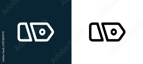 Black and white price outline icon duo, editable stroke vector illustration for web, mobile apps, UI design, branding, and print from Marketplace