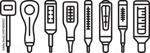 Illustration of various chair types in a minimalist line art style Vector