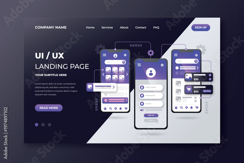 Gradient ui ux landing page