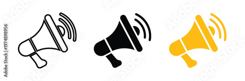 Megaphone icon vector illustration. Megaphone symbol line, fill, and color icon
