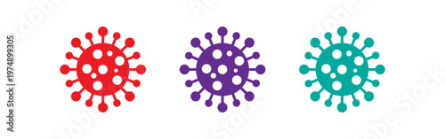 Colorful virus particle vector illustrations