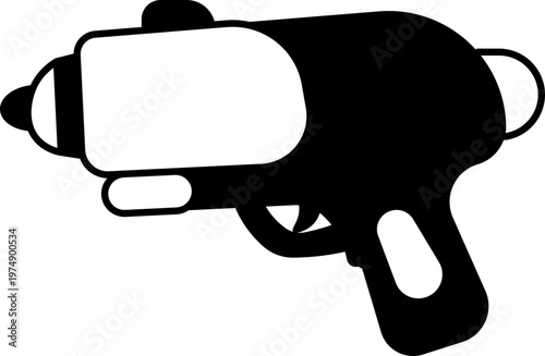 Illustration of Songkran Water Gun Cartoon Element outline