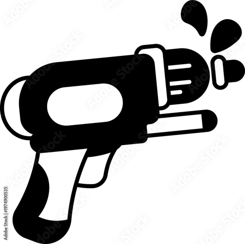 Illustration of Songkran Water Gun Cartoon Element outline