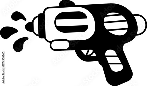 Illustration of Songkran Water Gun Cartoon Element outline