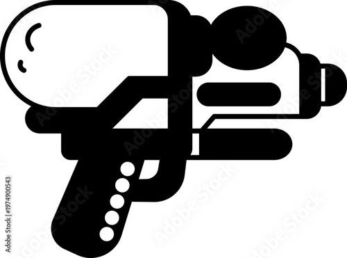 Illustration of Songkran Water Gun Cartoon Element outline