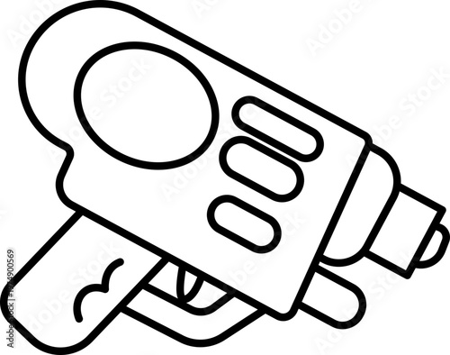 Illustration of Songkran Water Gun Cartoon Element outline