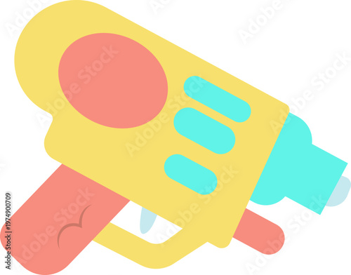 Illustration of Songkran Water Gun Cartoon Element shape