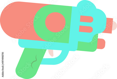 Illustration of Songkran Water Gun Cartoon Element shape