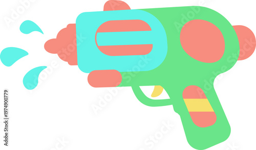 Illustration of Songkran Water Gun Cartoon Element shape