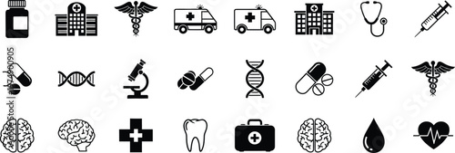 Nurse Day Healthcare Icons for Hospital Medical Service and Doctor Vector