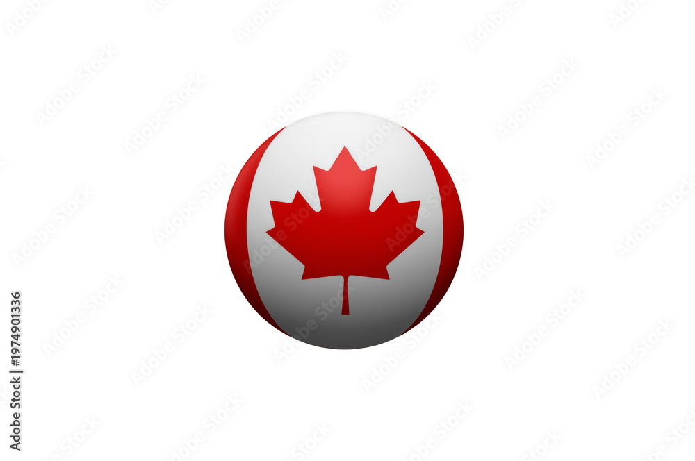 Fototapeta premium Canada flag sphere 3d symbol with transparent background
