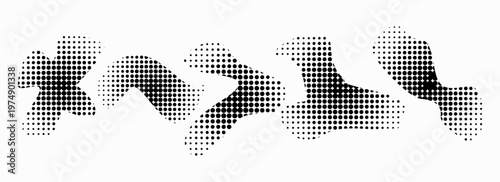 Halftone effect design elements. Abstract shapes.