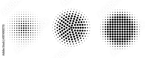 Halftone dot Set of black backgrounds.