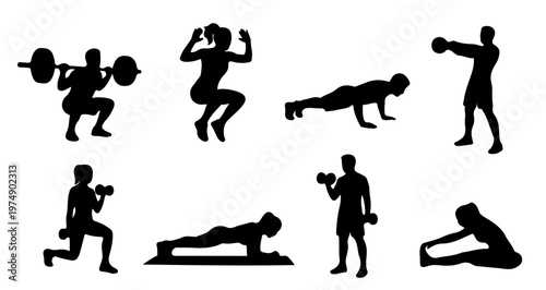 fitness exercise silhouette 