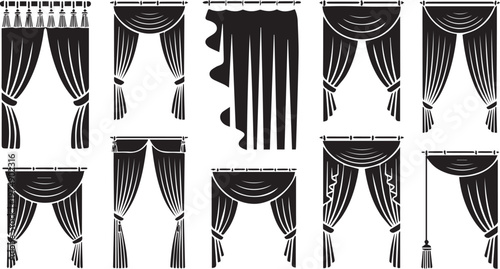 Varied styles of elegant drapery and window curtain designs for interior decoration