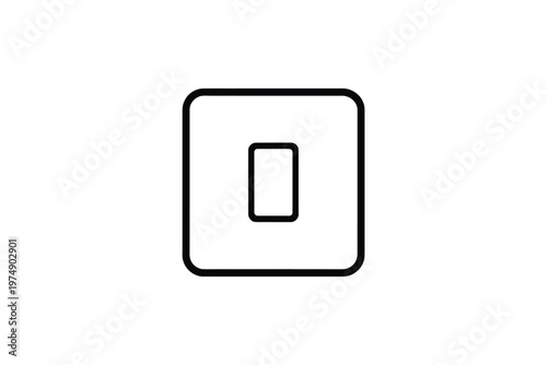 A minimalist black outline of a square containing a smaller centered square within it high quality
