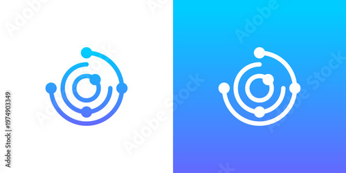 Dual meaning logo combining connection and circle elements, symbolizing unity, continuous connectivity, seamless communication, and a strong network within a modern and balanced system