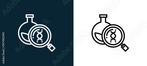 Two-color heredity outline icon pair in black and white, editable stroke vector illustration for web, mobile apps, UI design, branding, and print from Coronavirus
