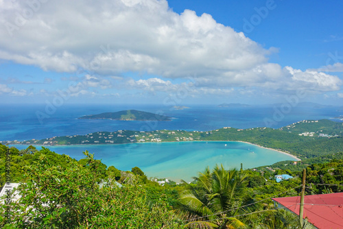 Obraz na płótnie view from a mountain top of Magen’s Bay, St. Thomas