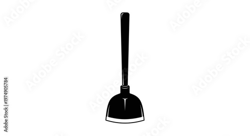 Black Plunger Icon Isolated on White Background, Plumbing Tool Vector