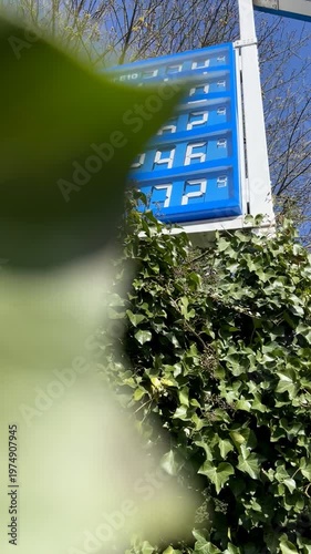 High prices for petrol or gas at a gas station