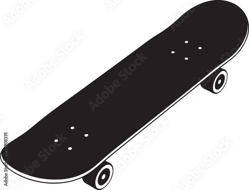 Black skateboard, vector skateboard, illustration skateboard, sports equipment