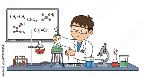 Young scientist working in laboratory setting.