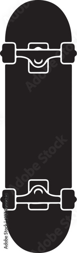Black skateboard, skateboard icon, vector skateboard, blackboard illustration