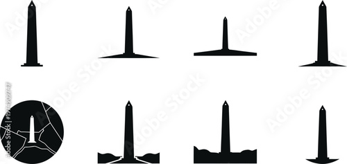 Minimalist black icon set diverse nail tack designs for graphic projects ui elements